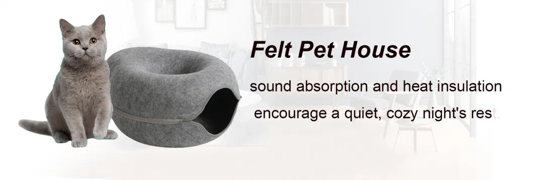 Non Woven Fabric Felt Comfy Winter Indoor Calming Cat Bed Pet Cat Box Enclosure