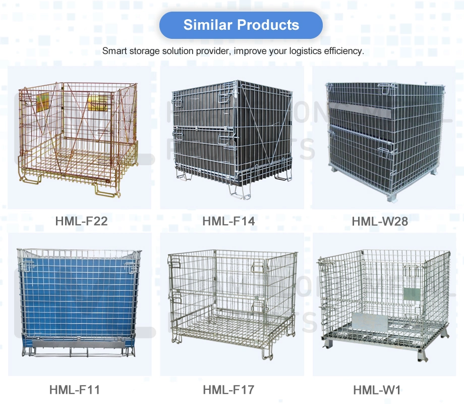 European Type Folding Steel Stackable Pet Preform Wire Mesh Crate