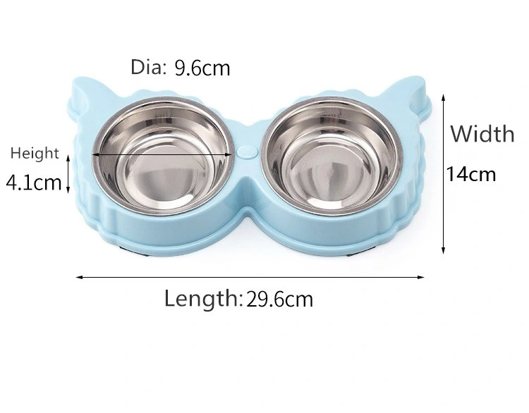 Elevated Double Diner Cat Bowl with 2 Stainless Steel Bowls