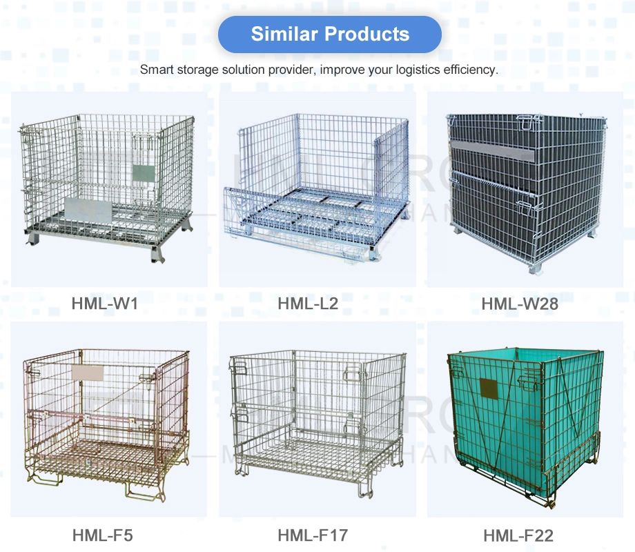 Galvanized Warehouse Stackable Steel Pet Preform Storage Wire Mesh Crate