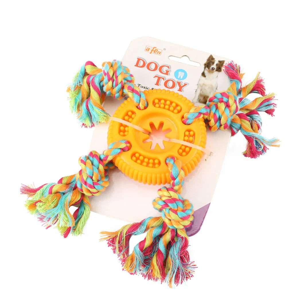 Custom Interactive TPR Teething Tough Rope Pet Chew Stick Toy Dog Toys for Aggressive Chewer