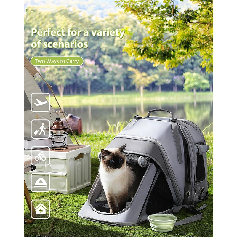 Expandable Detachable Pet Carrier Backpack for Small Dogs Travel Hiking Camping