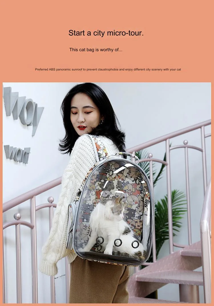 Cat Bubble Backpack Space Capsule Astronaut Clear Window Pet Travel Carrier Backpack