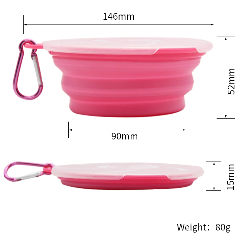 Silicone Pet Bowl Silicone Slow Feeder Collapsible Sublimation Dog Bowl White Non Slip Folding Dog Bowl with Lid