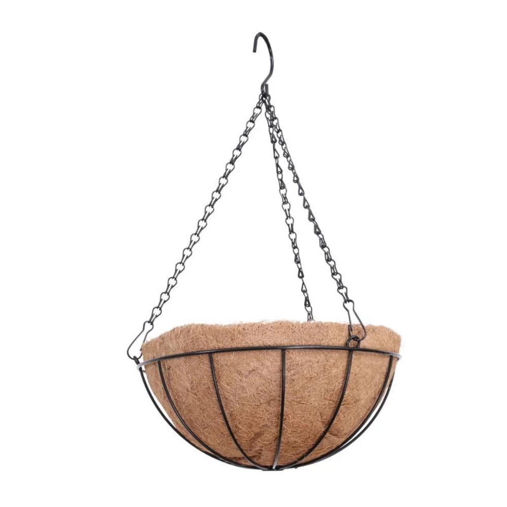 Hanging Flower Basket Coconut Coir Husk Flower Pot Indoor Outdoor Hanging Plant Pot Wyz19669