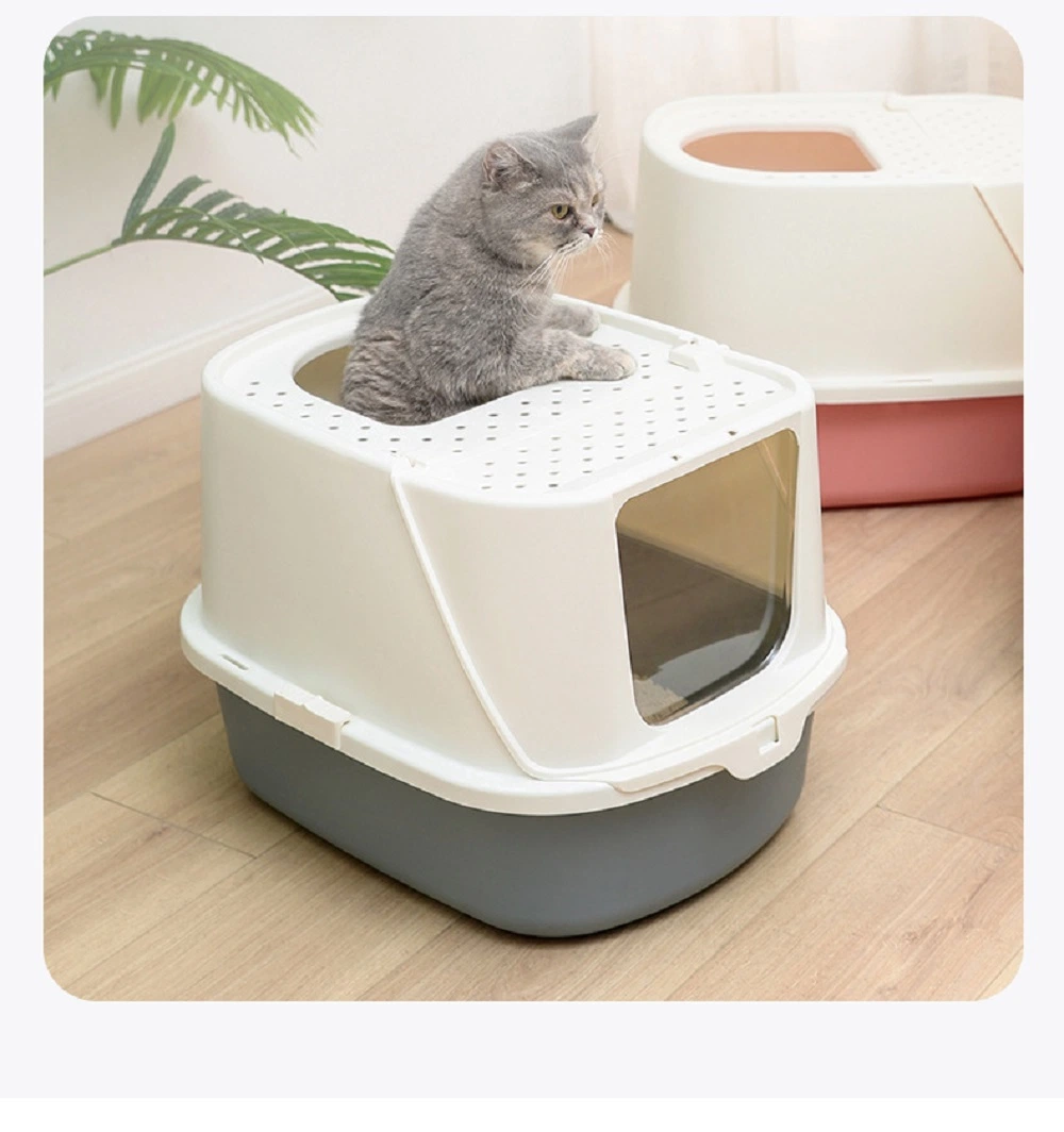 Portable Cat Litter Box with Lid Top Entry Cat Enclosed Litter Box Anti-Splashing and Easy Installation Wbb18238