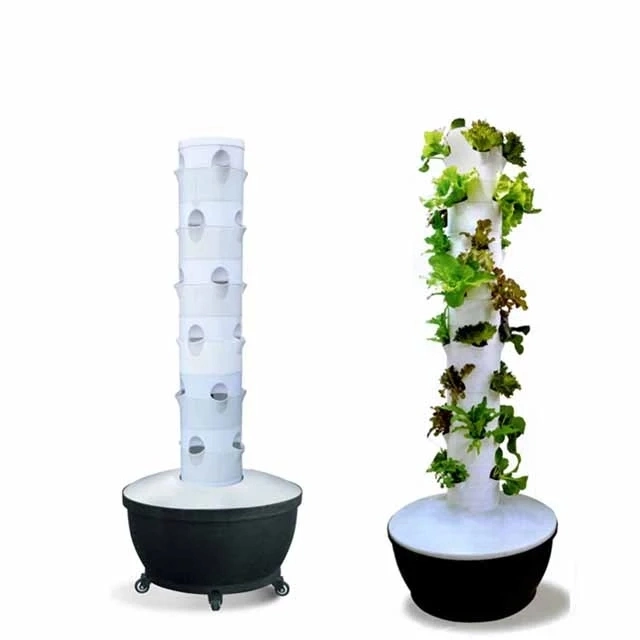 8 Layer 64 Pots Vertical Hydroponic System Garden Tower Aeroponics Home Grow Kit