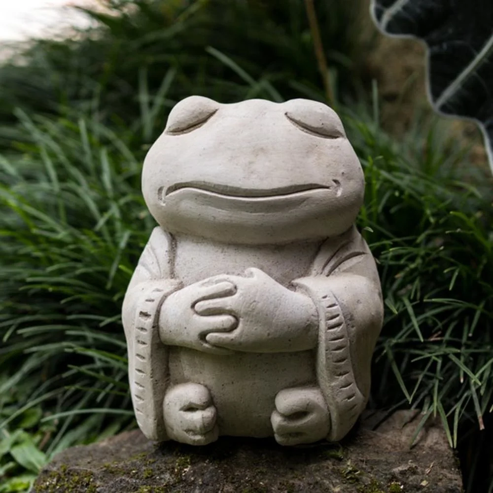 Meditation Frog Sculpture Resin Craft Zen Figurine Garden Statue Ci22788