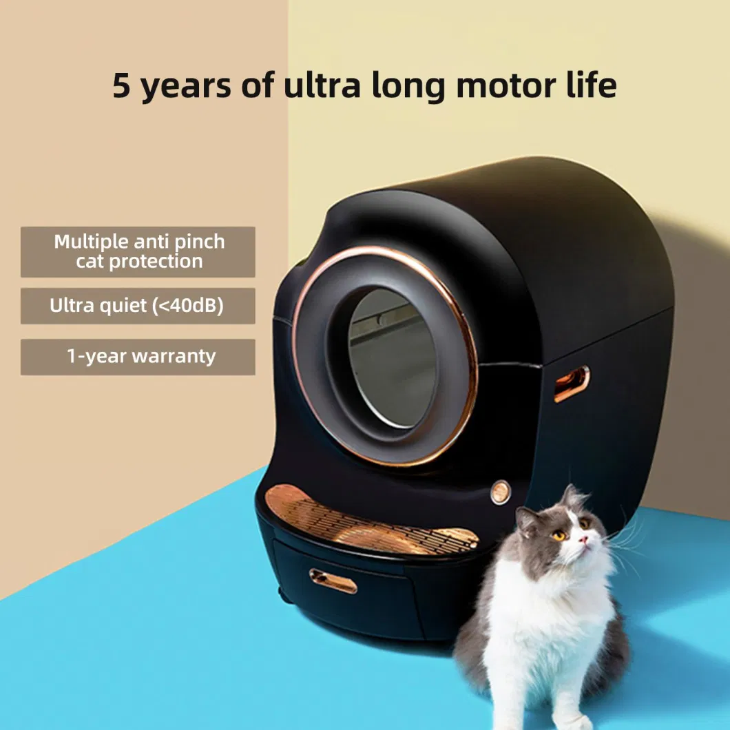 Automatic Cat Toilet Self Cleaning Cats Sandbox Smart Litter Box Closed with Cat