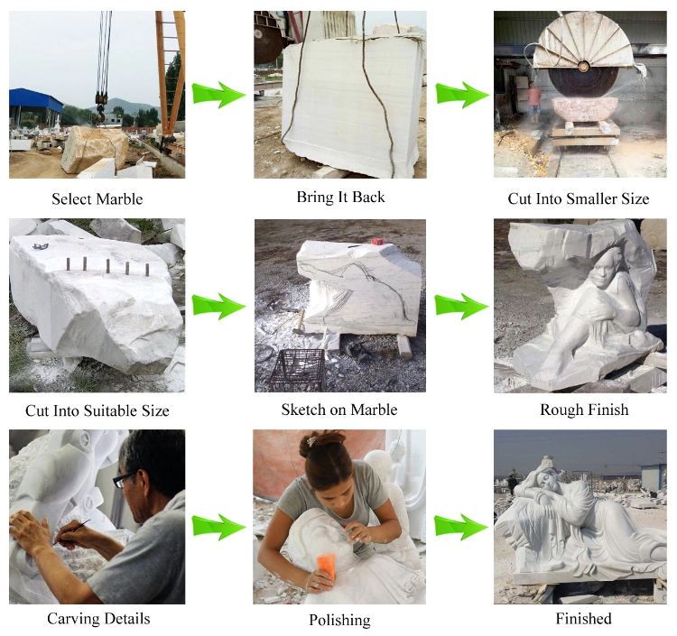 Hand Carved Outdoor Decoration Religious Natural Stone White Marble Life Size Weeping Angel Statues