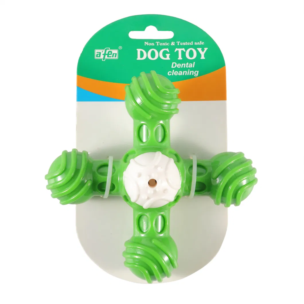 Green Color OEM Most Tough Dog Toys TPR Plastic Grind Teeth Aggressive Chewer Pet Toys