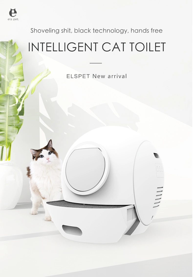 Intelligent Setting Automatic Cleaning Safety Cat Litter Box Toilet Smart WiFi APP Control Cat Litter Tray Toilet UV Sterilizing Light Disinfecting Cat Toilet