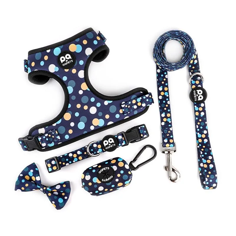 Hot Dog Collar and Leash Harness Set Sublimation Stylish Pet Harness