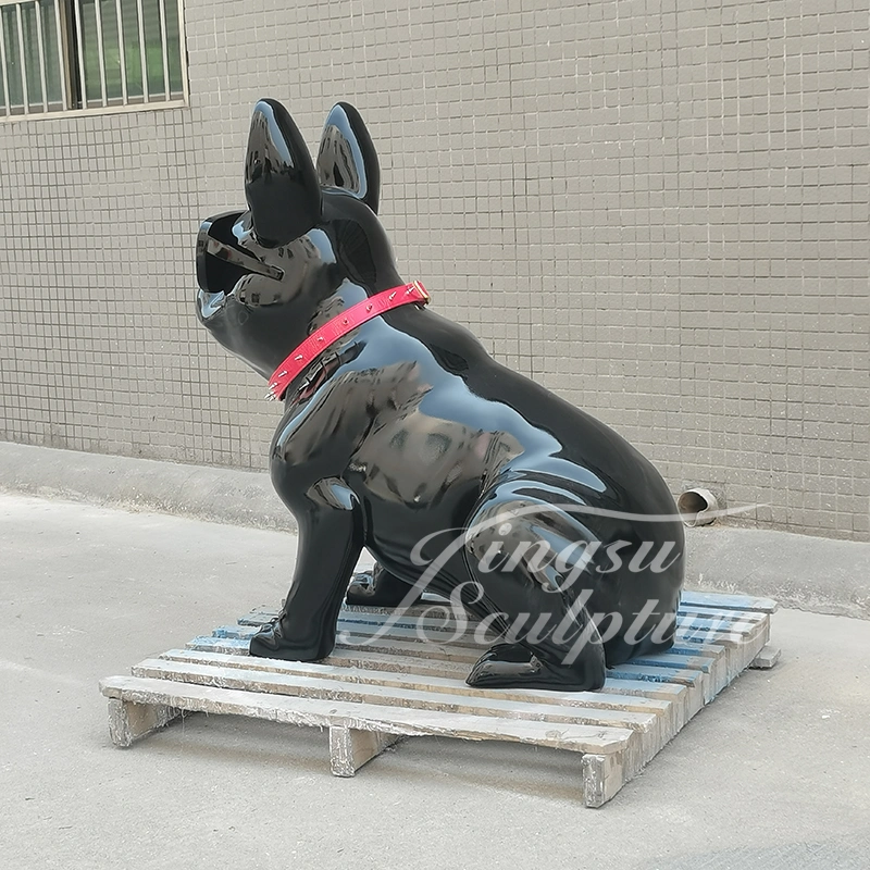 Outdoor Decoration Customized Color Large Resin Fiberglass French Bulldog Statue