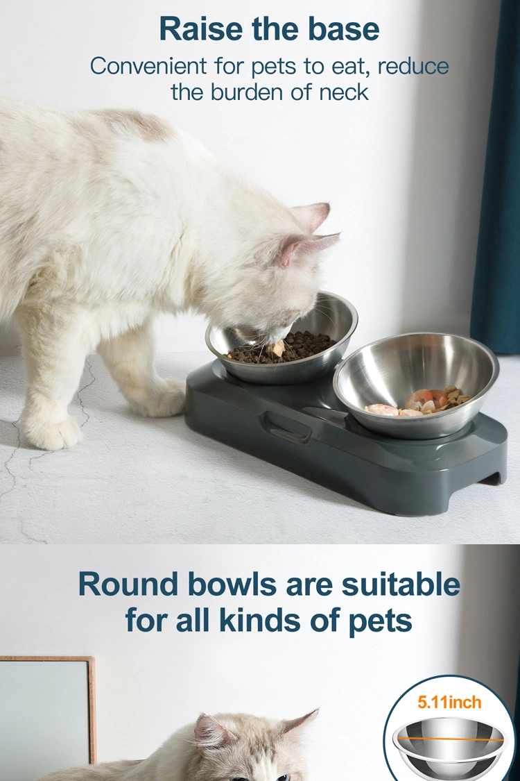 Wholesales Pet Bowls 15&deg; Inclination ABS Pet Cat Water Food Bowl