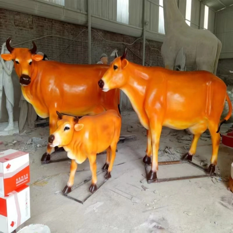 Garden Decorative Resin Life Size Fiberglass Cow Statue