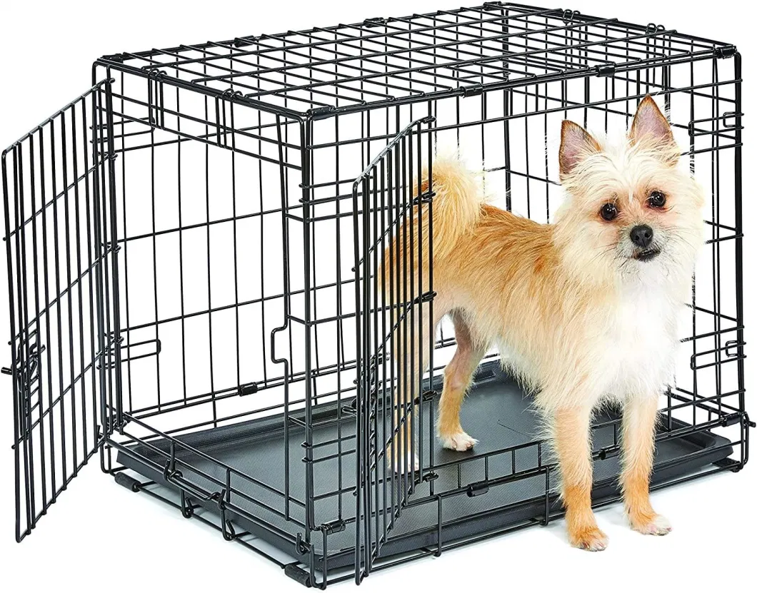 Various Size Heavy Duty Pulleys Thickened Stainless Steel Folding Dog Cage Pet Cage