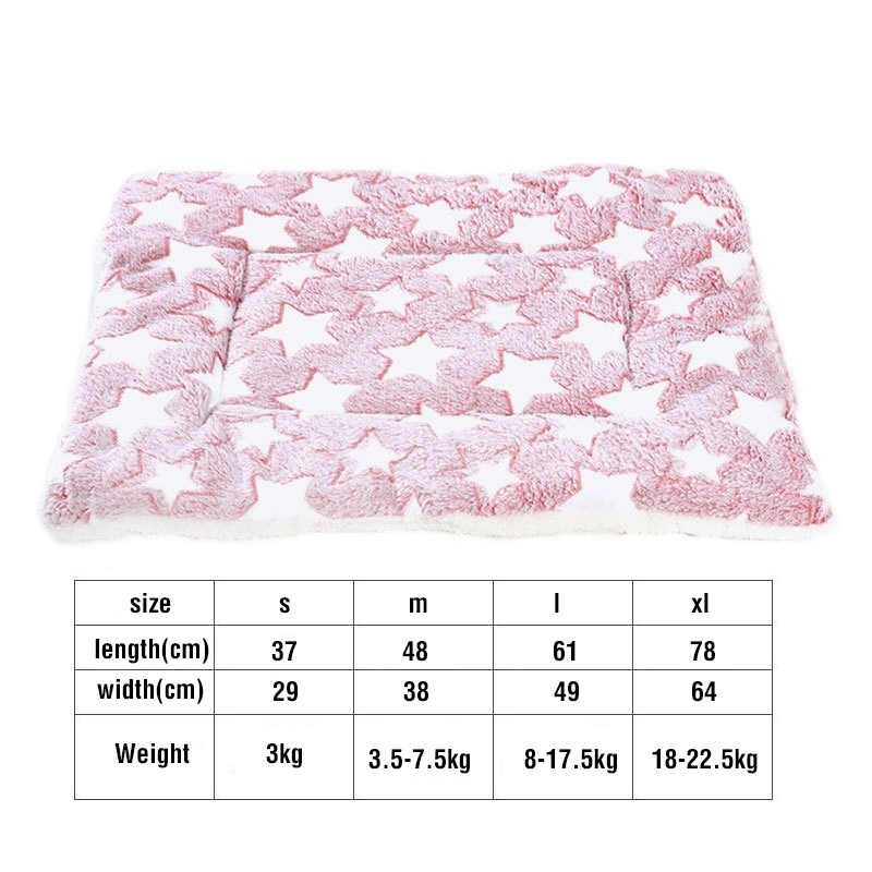 Double Sided Short Plush Cotton Pet Cushion Warm Seat Washable Pad Mat