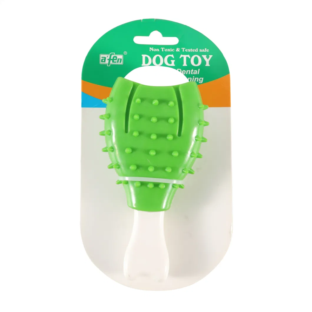 Green Color OEM Most Tough Dog Toys TPR Plastic Grind Teeth Aggressive Chewer Pet Toys