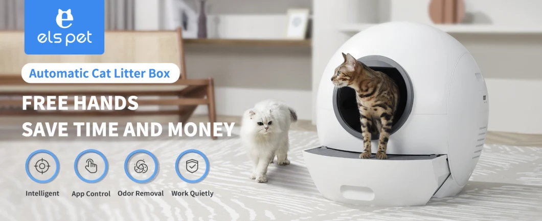 Electronic Cat Litter Box Automatic Self Cleaning Semi-Closed Pet Toilet Smart APP Control
