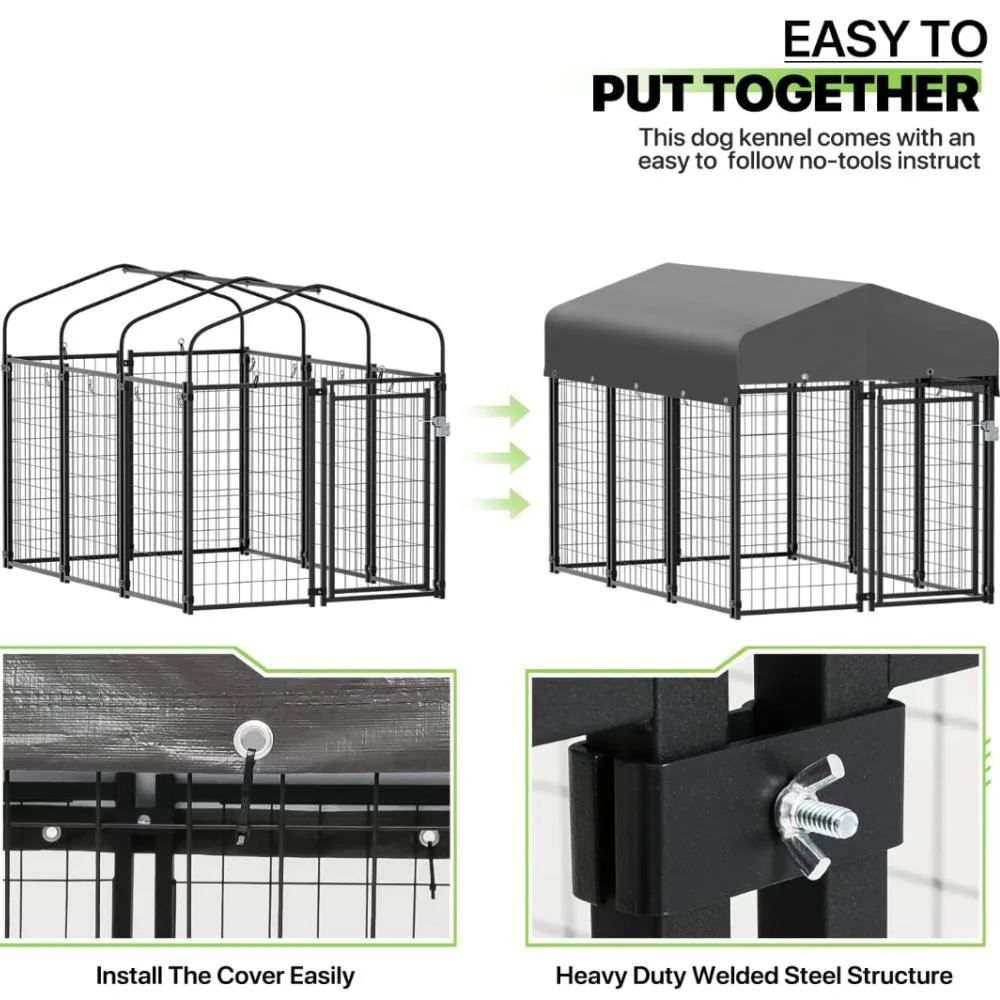 Outdoor Wire Dog Kennel Playpen Crate with Lockable Door for Small/Medium Dog or Puppy Playpen Rabbit Run House Enclosure