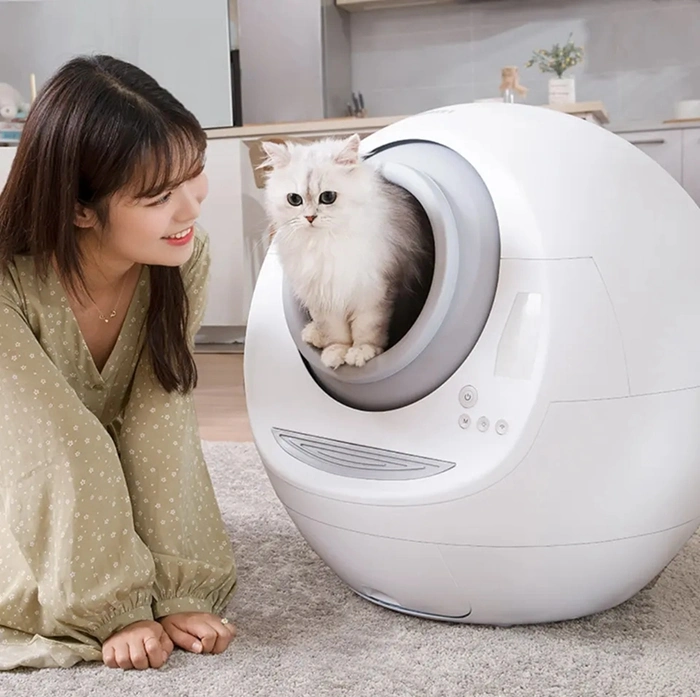 Smart Anti-Pinch Protection Cat Litter Tray Box Intelligent Control Auto Cleaning Cat Toilet Litter Basin Multi Setting Automatic Self Cleaning Cat Litter Box