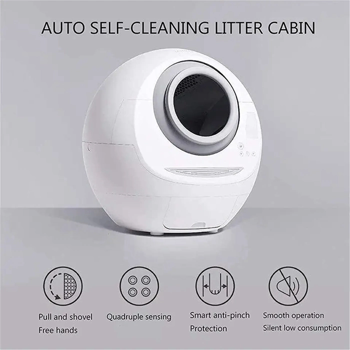 Pet Kitty Multi Setting Intelligent Control Cat Litter Tray Box Smart Button Auto Cleaning Cat Litter Box Toilet Data Record Automatic Cleaning Cat Litter Box