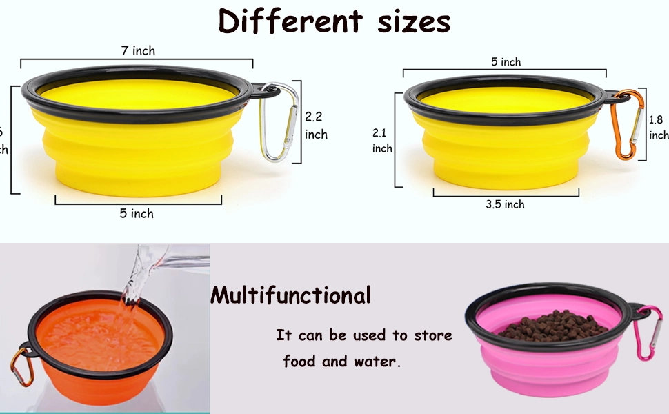 350ml/1000ml Portable Collapsible Pet Feeder Bowl for Dog and Cat
