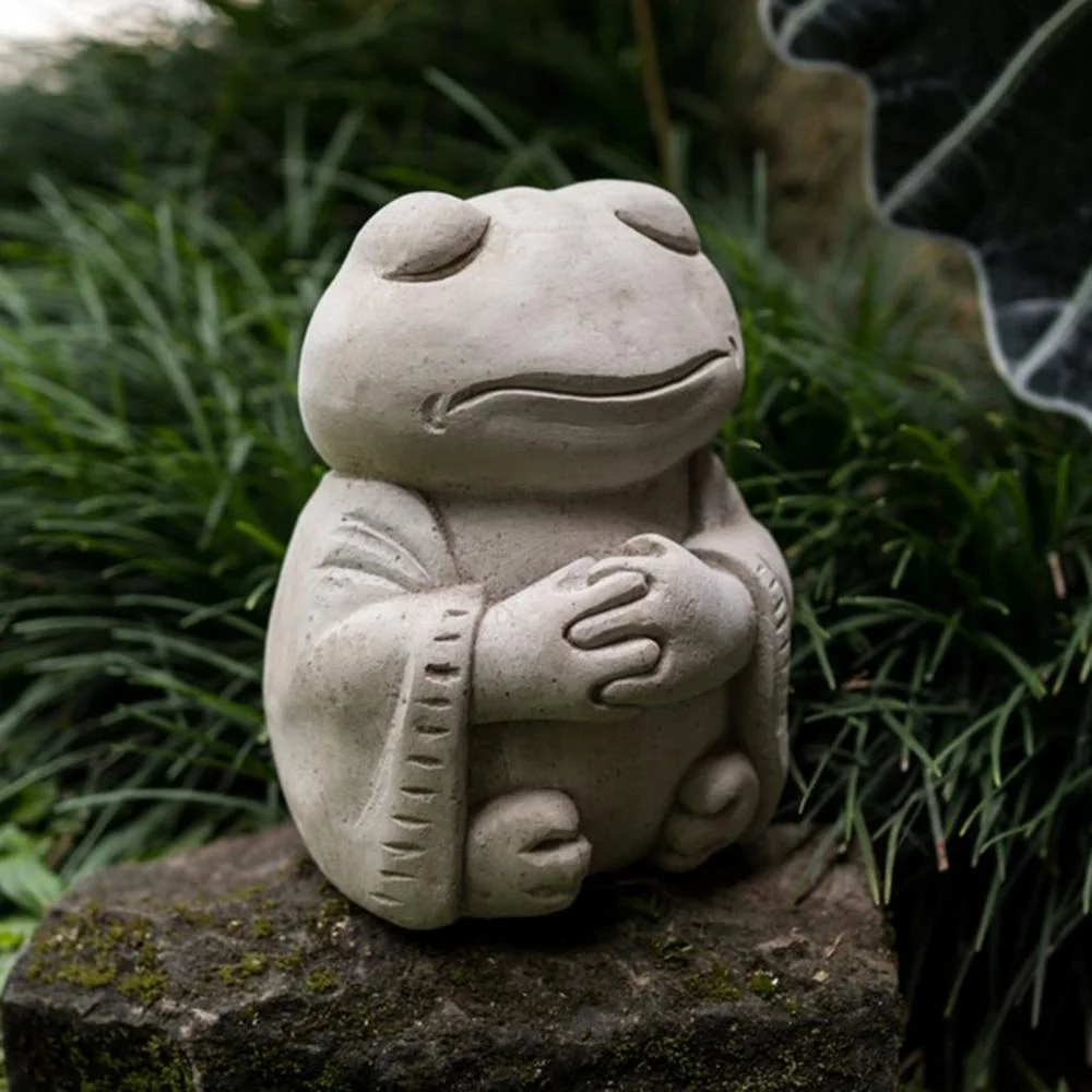 Meditation Frog Sculpture Resin Craft Zen Figurine Garden Statue Ci22788