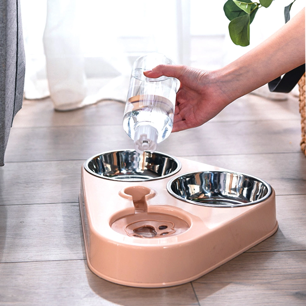 Wholesale Stainless Steel Pet Bowl Food Bowl Pet Automatic Feeder Water Dispenser Dog Cat Food Container Drinking Raised Stand Dish Anti Slip Bowl