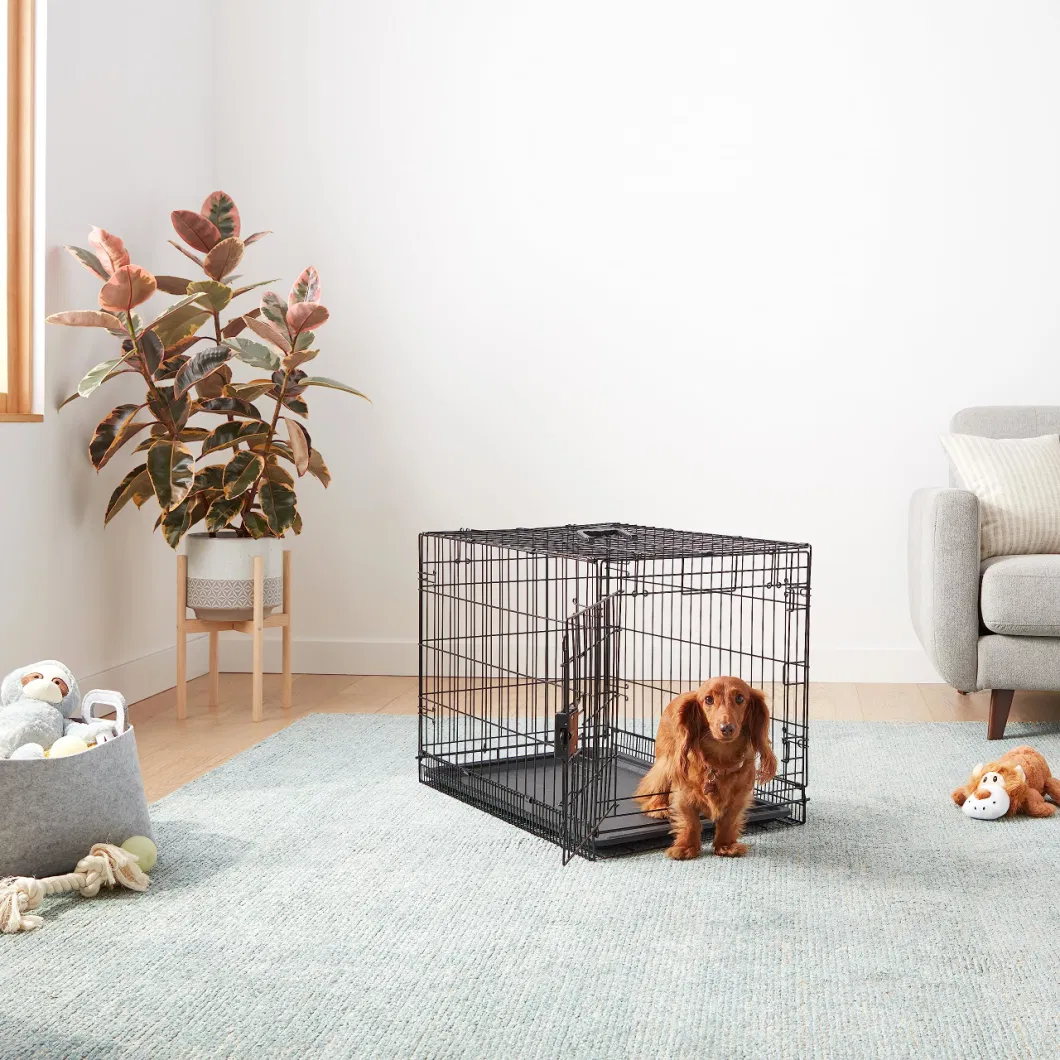 Amazon Basics Foldable Metal Wire Dog Crate with Tray Single Door Cage