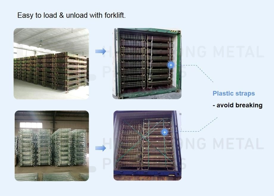 Bulk Commercial Industrial Strong Pet Preform Pallet Wire Mesh Crate