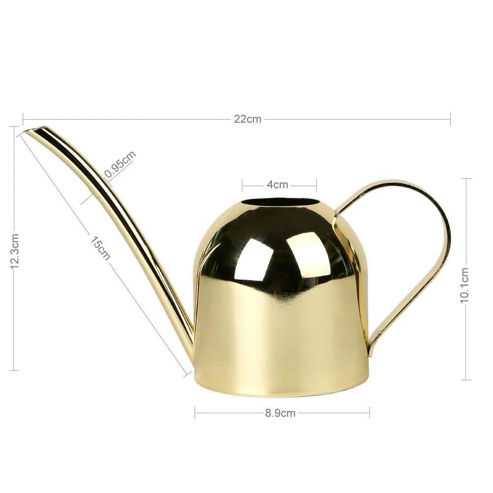 Watering Can Gold Color Stainless Steel Long Spout Indoors Home Plant Watering Pot Bottle Watering Device Meaty Bonsai Garden Tool