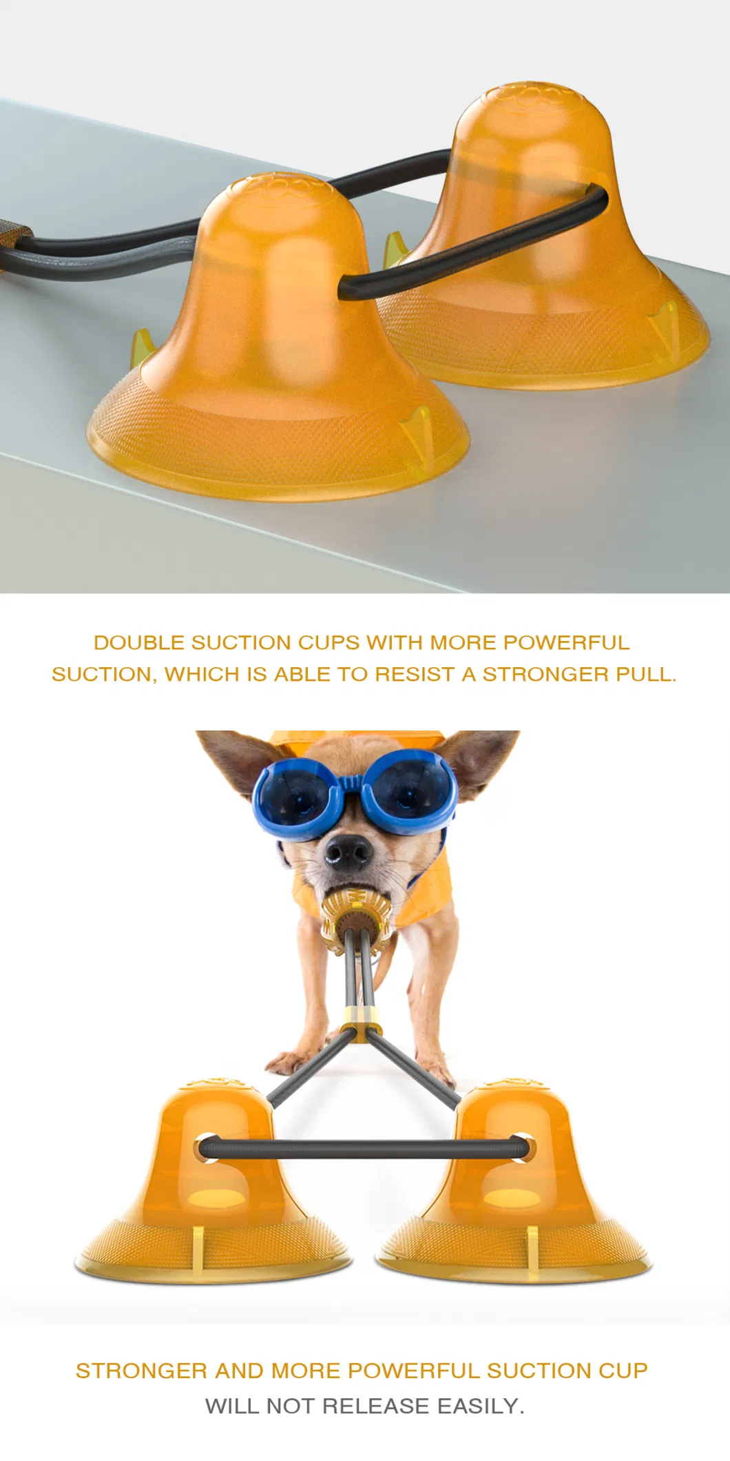 Voovpet Brand Multifunction Chew Toy with Rope with Double Suction Cup Dog Toy for Small to Large Dogs