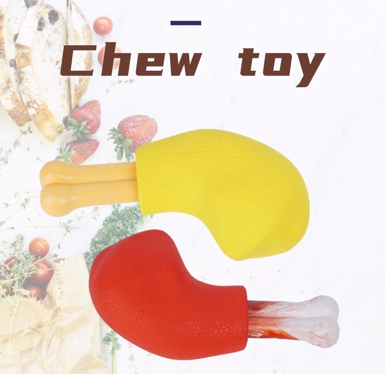 Rubber Nylon Chicken Molar Tooth Cleaning Bone Pet Squeak Chew Dog Toys