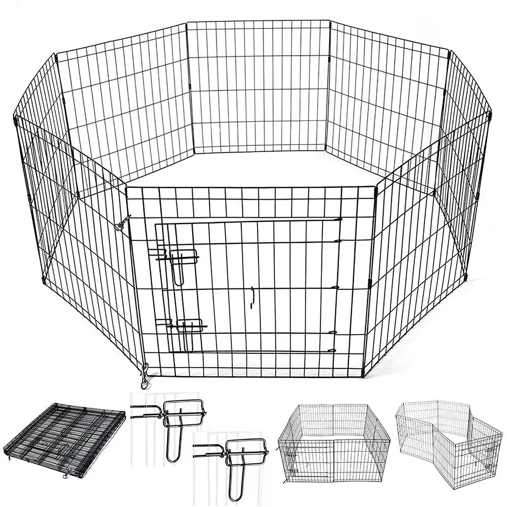 Foldable Metal Puppy Fence Dog Exercise Pen for Indoor and Outdoor