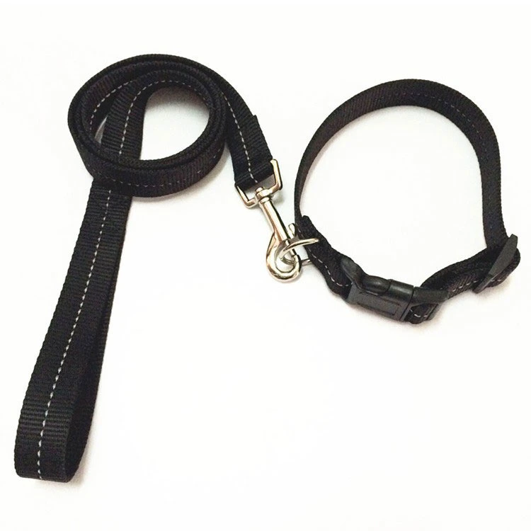 Wholesale Dog Harness Adjustable Pet Training Collar Pet Supply Christmas Products Nylon Polyester Coated Retractable Dog Training Lead Leather Rope Leash