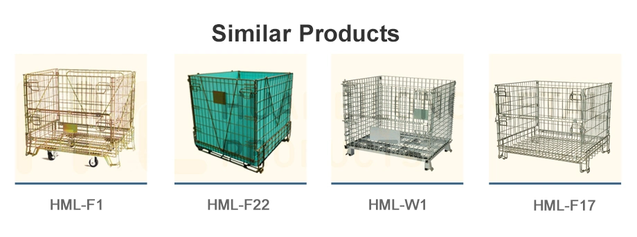 Foldable Welded Transport Wire Mesh Crate for Pet Bottles Storage