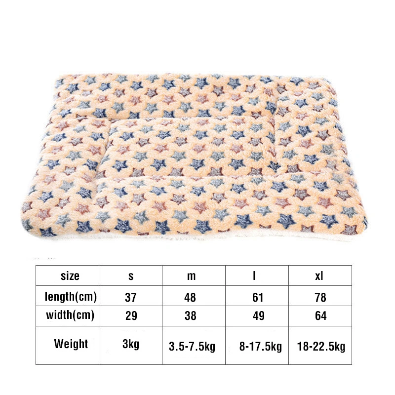 Double Sided Short Plush Cotton Pet Cushion Warm Seat Washable Pad Mat