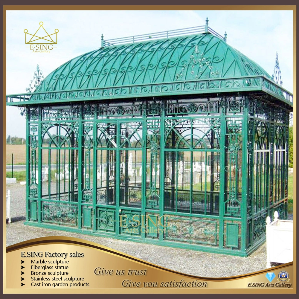 Outdoor Garden Large Gazebo Wrought Iron Pavilion Iron Greenhouse