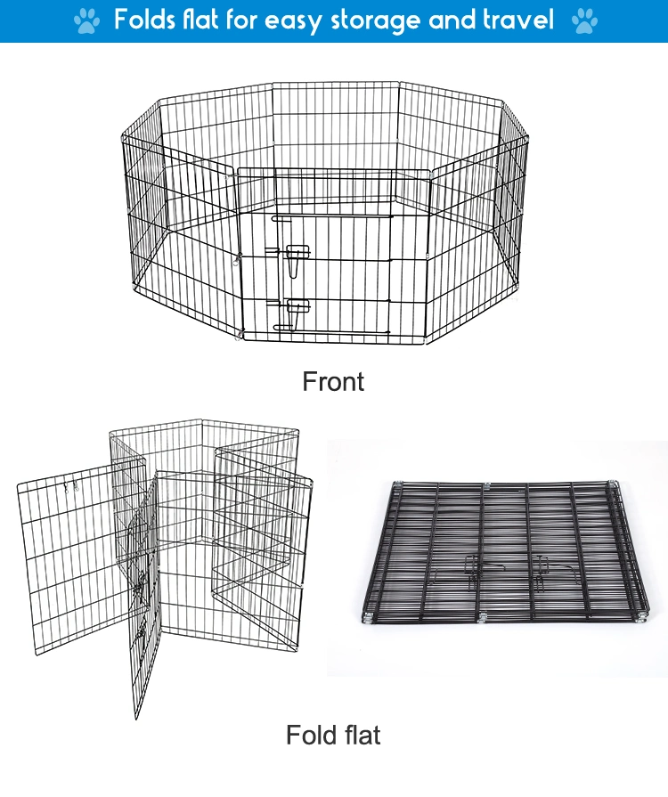 Stainless Foldable Portable Pet Fence Metal Dog Kennel Panel