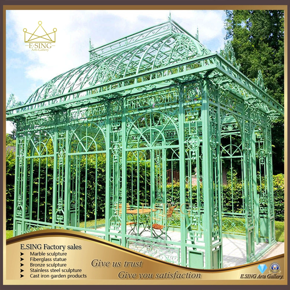 Outdoor Garden Large Gazebo Wrought Iron Pavilion Iron Greenhouse