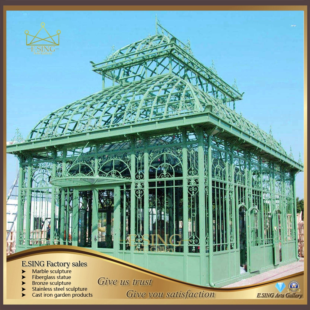 Outdoor Garden Large Gazebo Wrought Iron Pavilion Iron Greenhouse