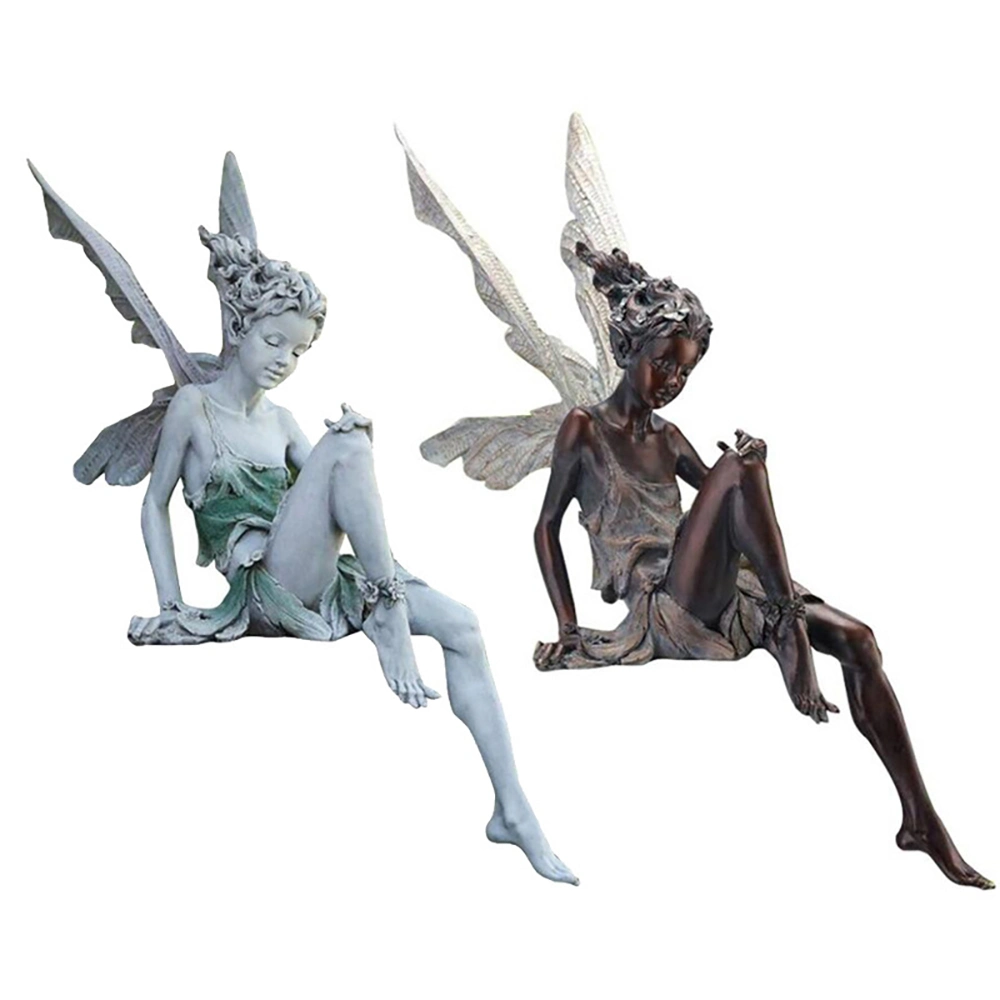 Fairy Statue Ornament Porch Sculpture Yard Garden Decoration Ci25193