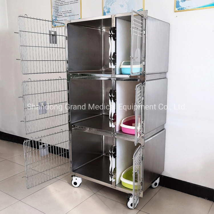 Hot Sale Large Pet Dog Cage Stainless Steel Dog and Cat Crate Heavy Duty Animal Vet House Cage