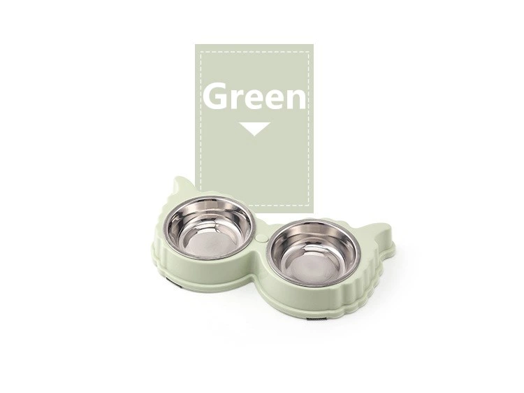 Elevated Double Diner Cat Bowl with 2 Stainless Steel Bowls