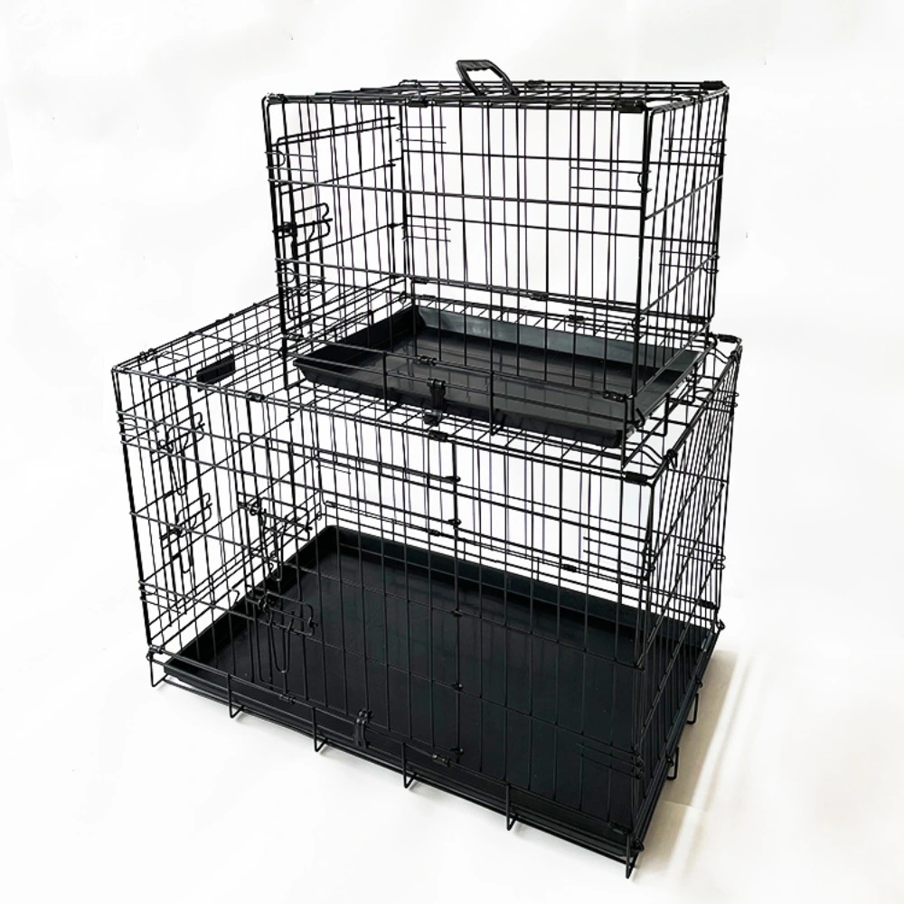 Collapsible Double Doors 18 Inch Tray Dog Crate for Pet Traveler