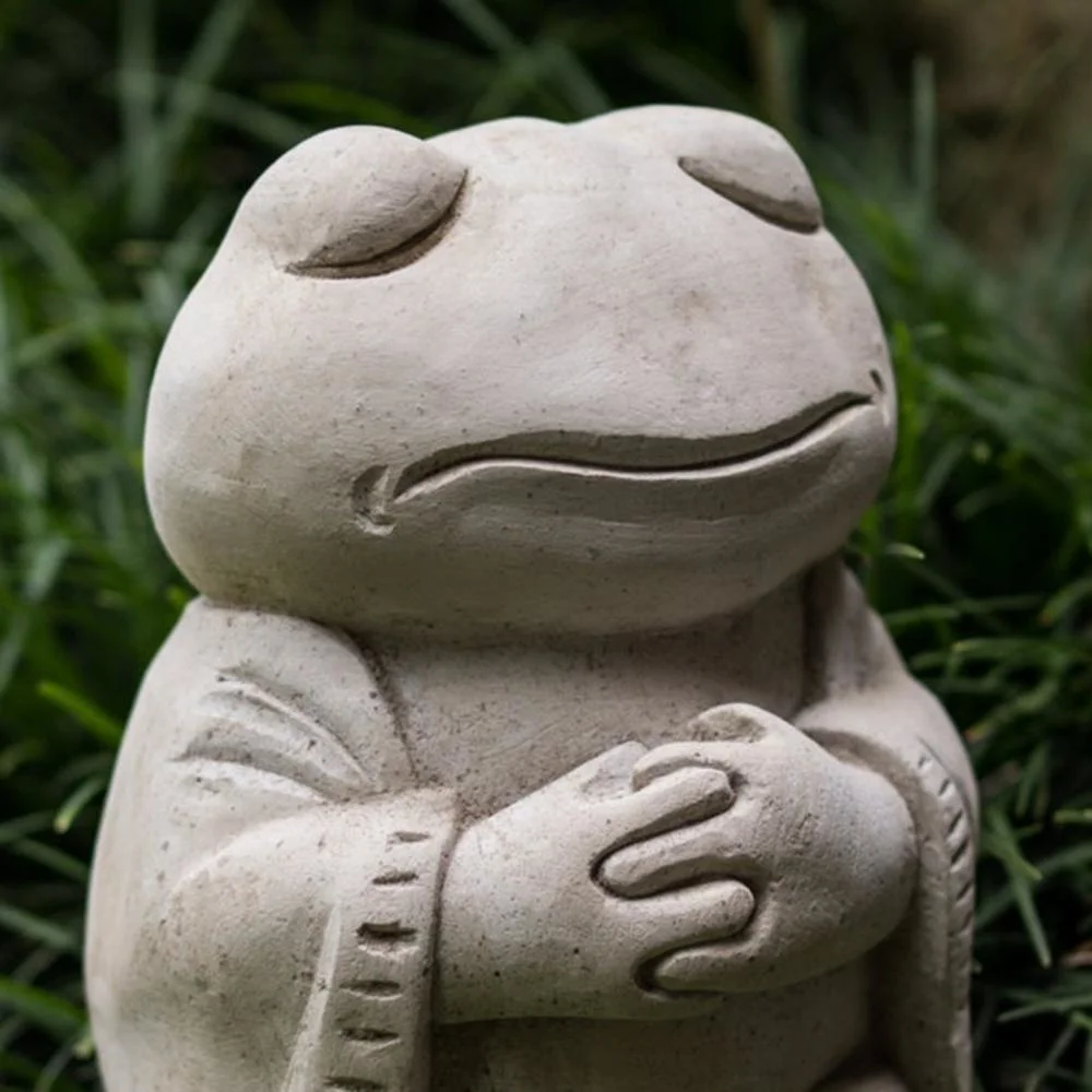 Meditation Frog Sculpture Resin Craft Zen Figurine Garden Statue Ci22788