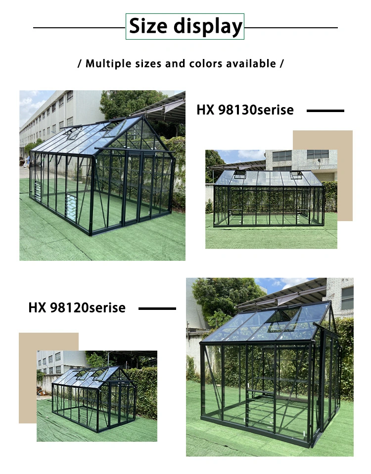 Outdoor Metal Aluminum Frame Green House Backyard Mini Glasshouse Victorian Commercial Glass Garden Greenhouse Used for Sale