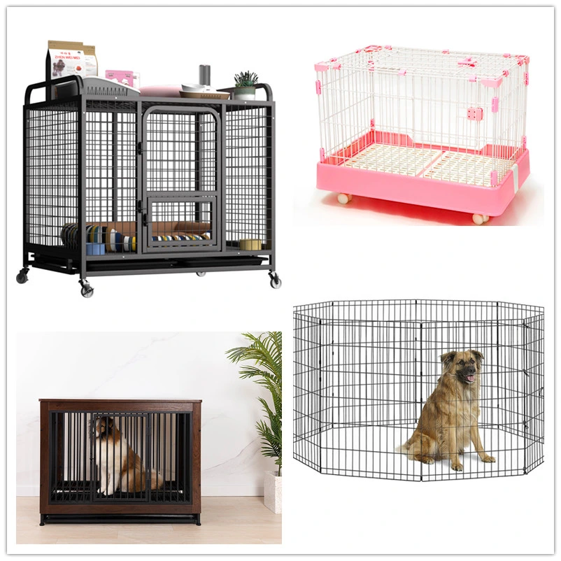 Wholesale Black Metal Pet Dog Kennels Crate Durable Outdoor Large Folding Pet Dog Cage for Sale